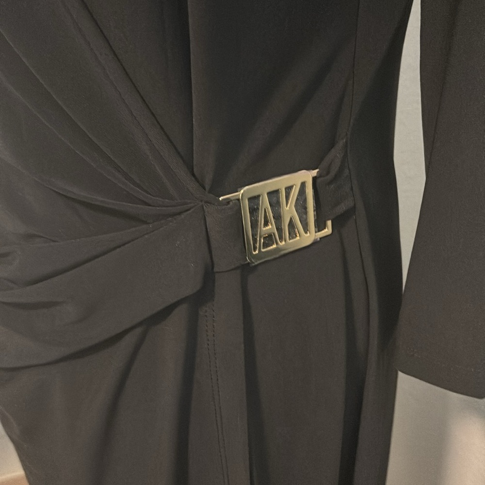 Ann Klein Black Dress Wrap AK Letters Still Wrapped NEW NWOT Fi…